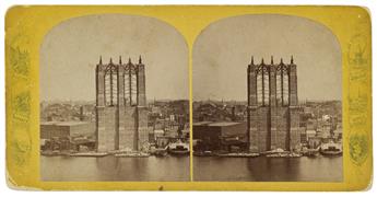 (STEREO VIEWS) Group of 265 views of New York City, including bustling street scenes and harbor views, as well as Central Park, Coney I
